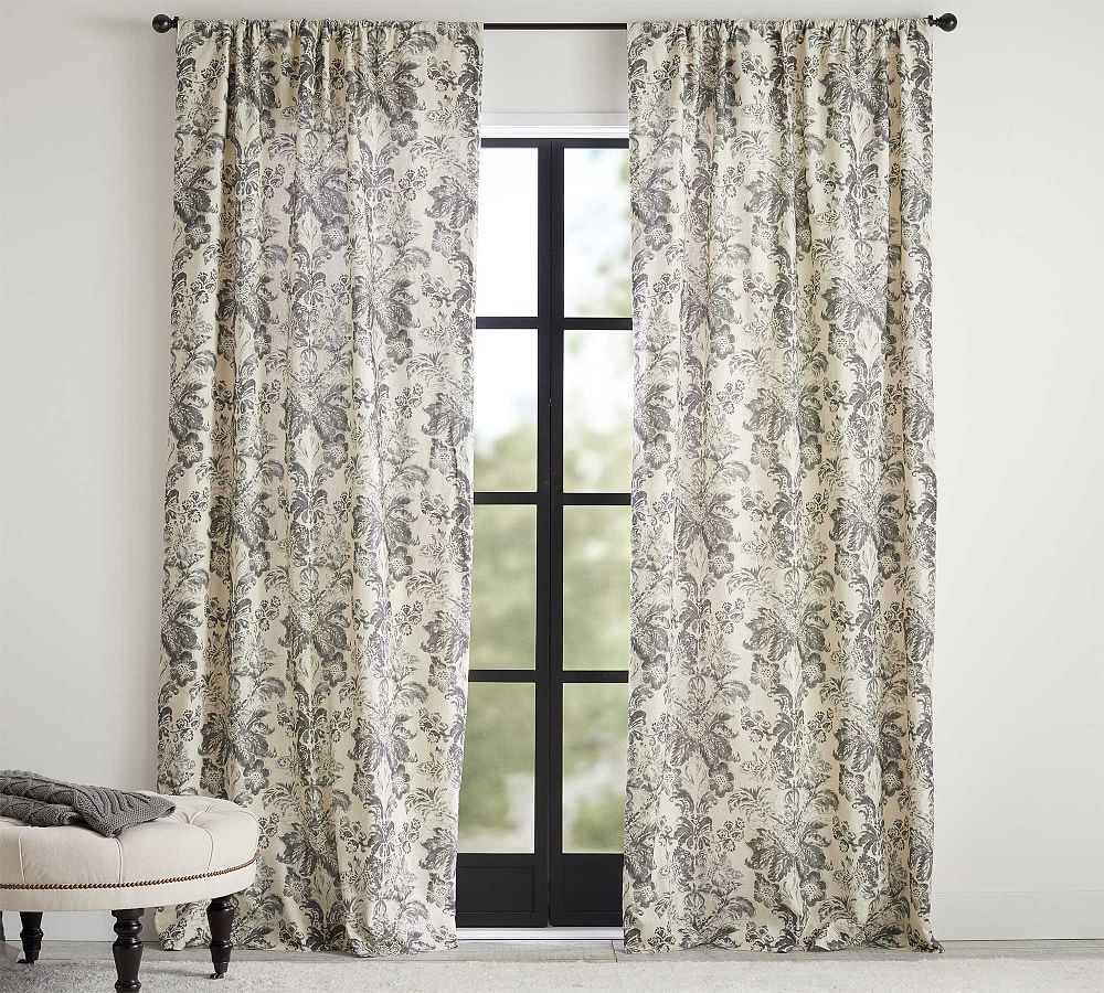 OPEN BOX: Thea Print Linen/Cotton Rod Pocket Curtain | Pottery Barn (US)