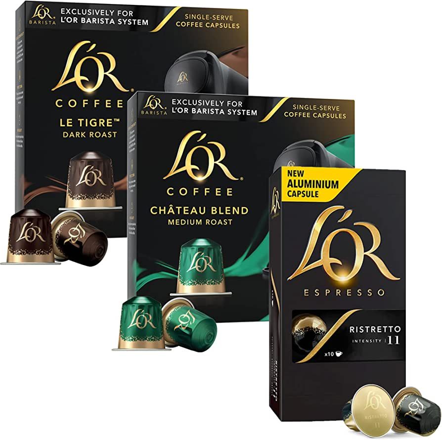 L'OR Espresso and Coffee Pods - 30 Count (2 Sizes), Single Cup Aluminum Coffee Capsules Compatibl... | Amazon (US)