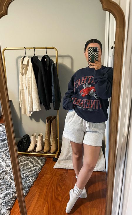 FYI: my entire outfit from yesterday, including my socks are on sale right now! 🤩

Wearing size S sweatshirt
Wearing size XS shorts

Use code: annemarie10 for discount on phone cases

Casual outfit
Mom style
Spring & summer outfit
Loungewear
Neutral style
Shorts
Graphics 
Abercrombie finds

#LTKfindsunder50 #LTKfindsunder100 #LTKsalealert