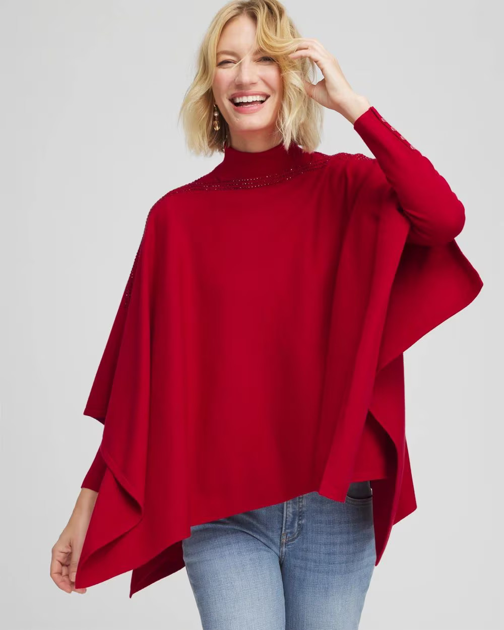 Rhinestone Embellished Poncho | Chico's