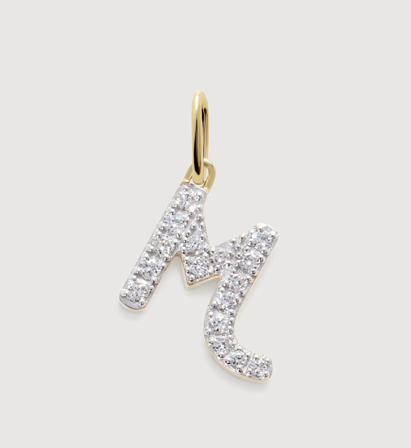 Lab Grown Diamond Initial M Pendant Charm | Monica Vinader (US)