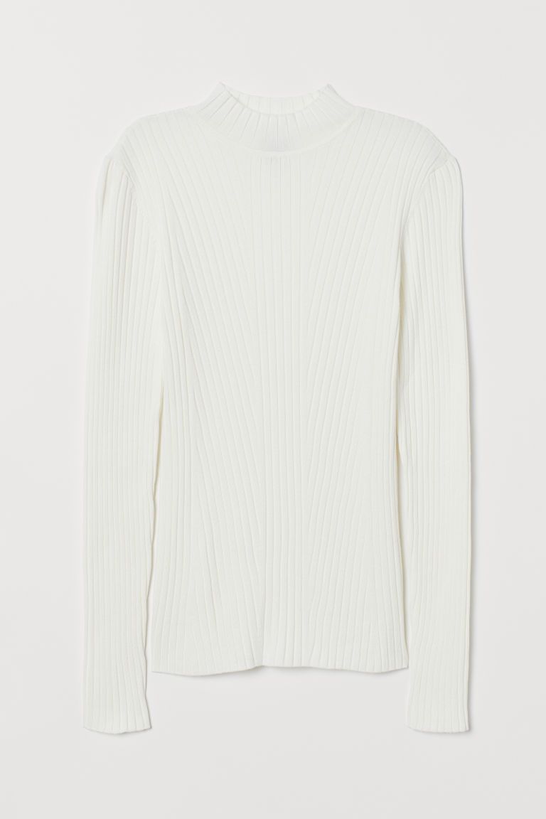 H & M - Ribbed Sweater - White | H&M (US + CA)
