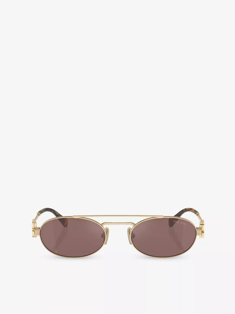 MU 54ZS oval-frame metal sunglasses | Selfridges