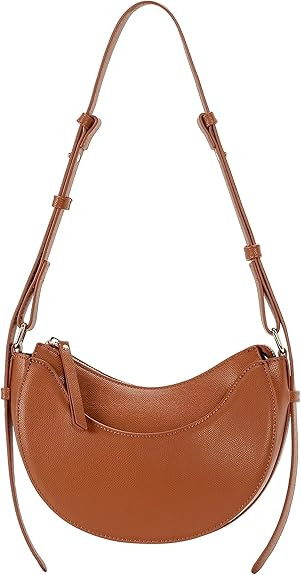 Herald Small Leather Crossbody Bag for Women, Designer Crescent Shoulder Purse Handbag with Adjus... | Amazon (US)