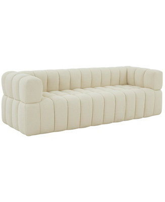 Calyna 90" Channel Tufted Boucle Sofa | Macy's