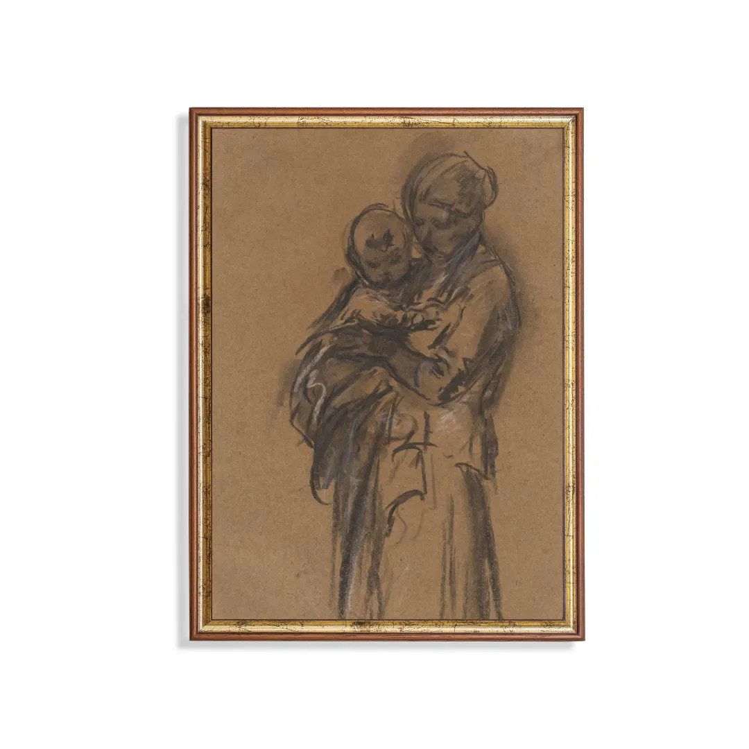 Mother and Child Sketch Art Print: Vintage Neutral Artwork - Etsy | Etsy (DACH)