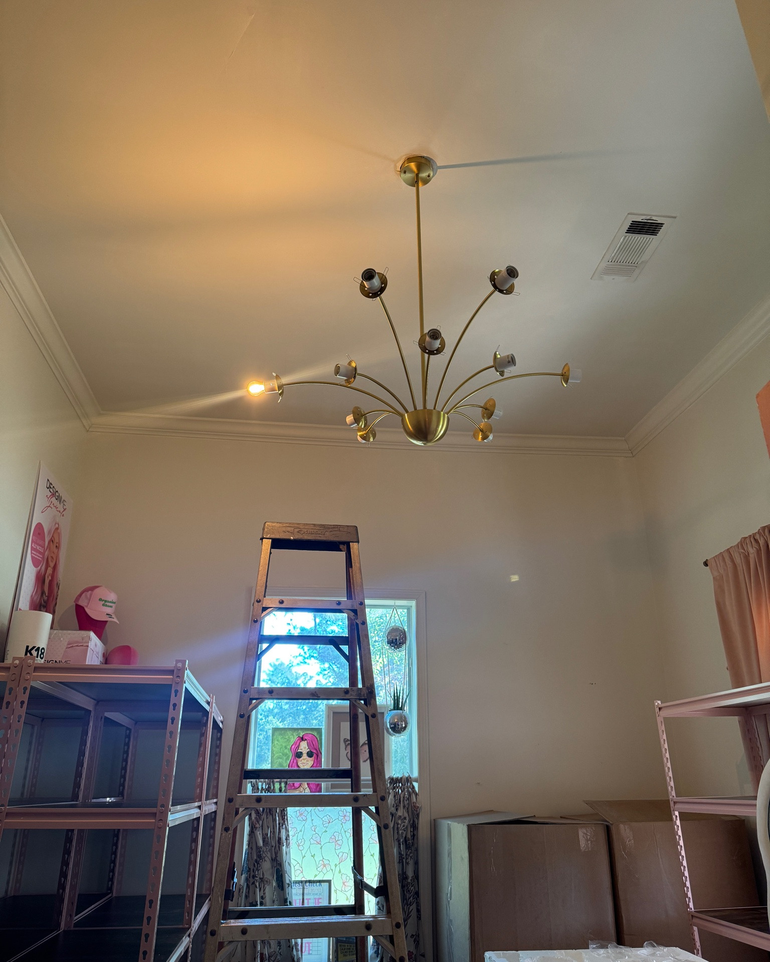 light is up!! forgot to buy lightbulbs 🙂‍↕️ on the way