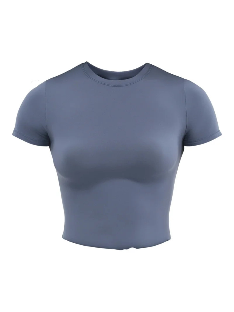 No Boundaries Fit Stretch Tee with Short Sleeves, Women's XS-XXXL | Walmart (US)