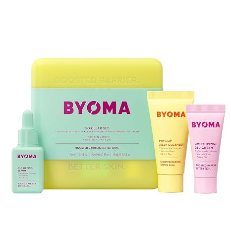 BYOMA So Clear Set - Barrier Repair Skincare Set for Acne Prone Skin - Creamy Jelly Cleanser, Cla... | Amazon (US)
