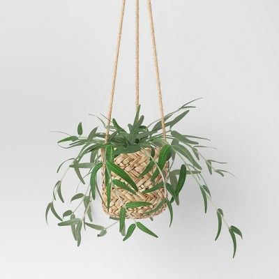 Faux Salix Leaf in Woven Pot Wall Sculpture Green - Threshold™ | Target