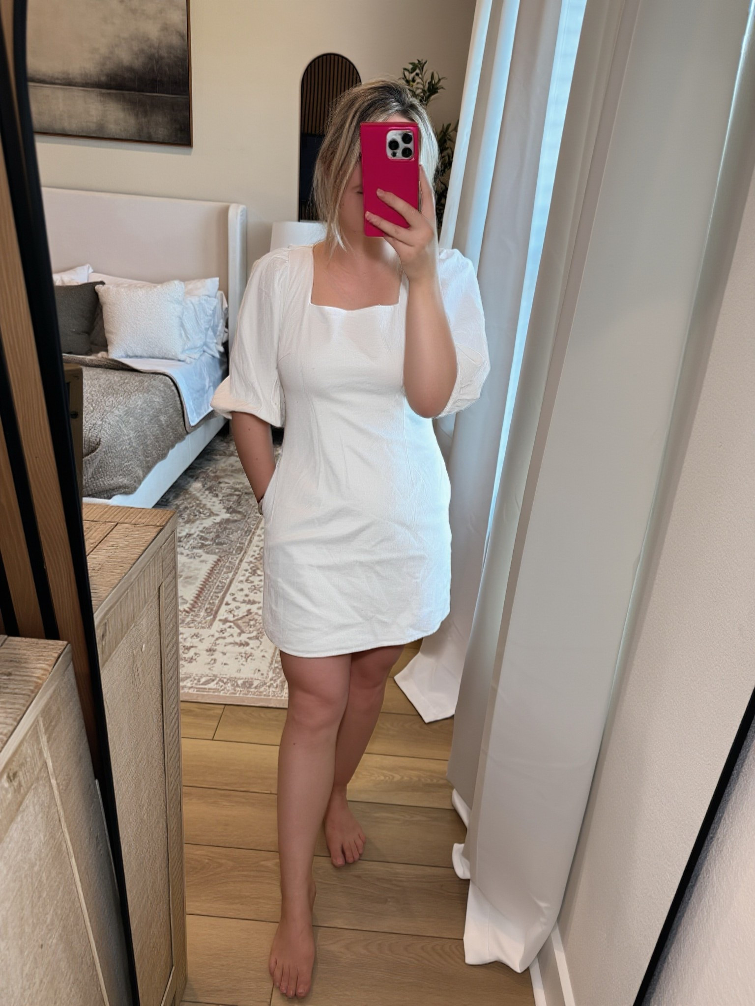 Square neck linen dress 

#LTKootd