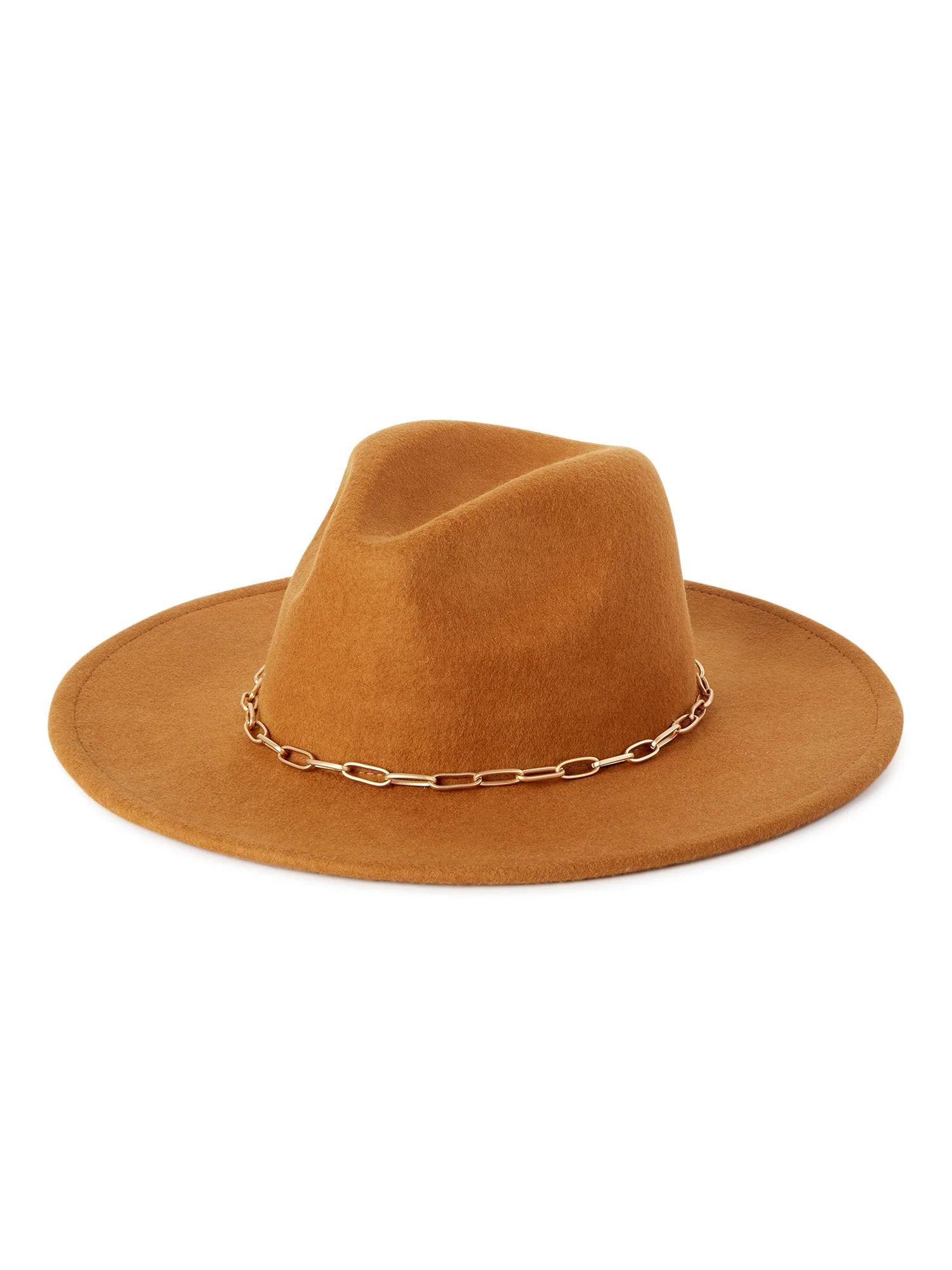 Scoop Adult Women's Brown Rancher Hat with Chain Trim - Walmart.com | Walmart (US)