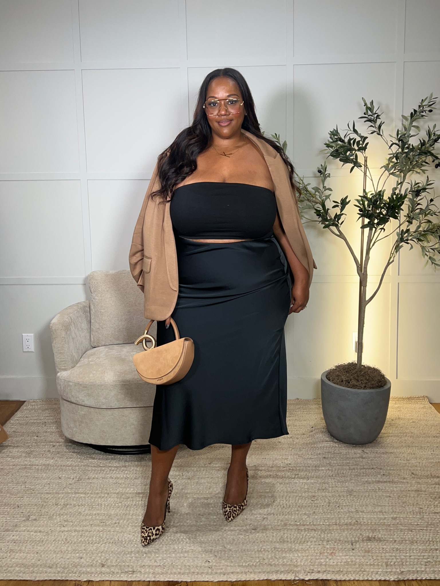 Plus size slip skirt outfit with blazer and crop top!

#LTKPlusSize #LTKFindsUnder50 #LTKStyleTip