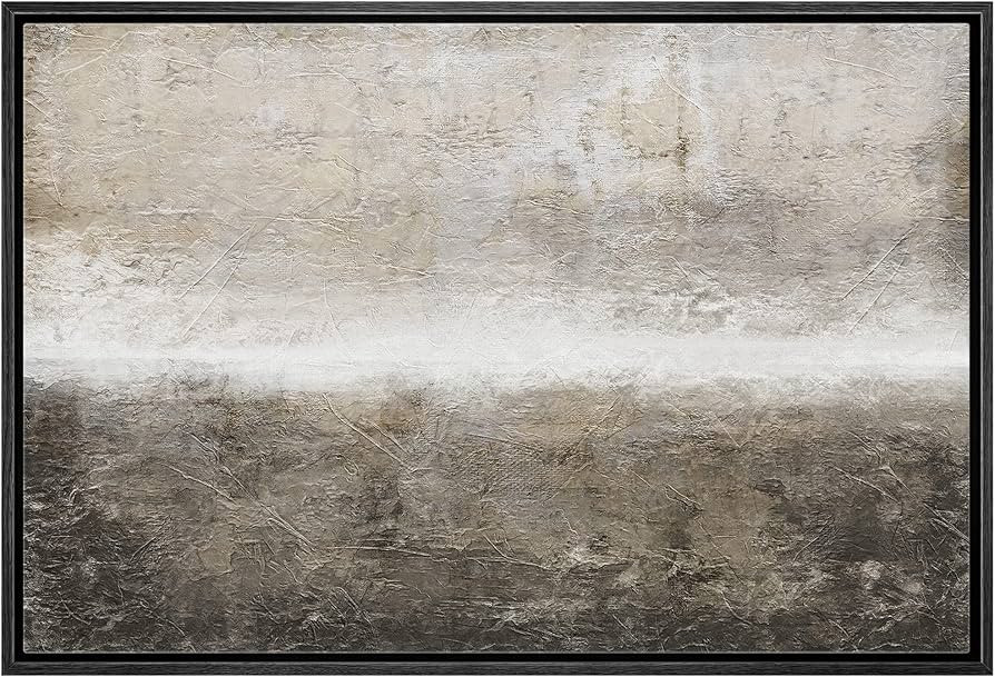 wall26 Framed Canvas Print Wall Art Minimal Brown Brush Stroke Pastel Landscape Abstract Shapes I... | Amazon (US)