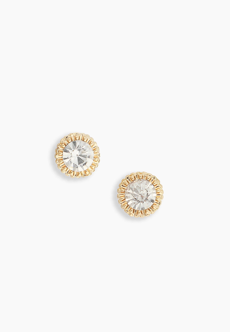 Gold Round Crystal Stud Earrings | Maurices