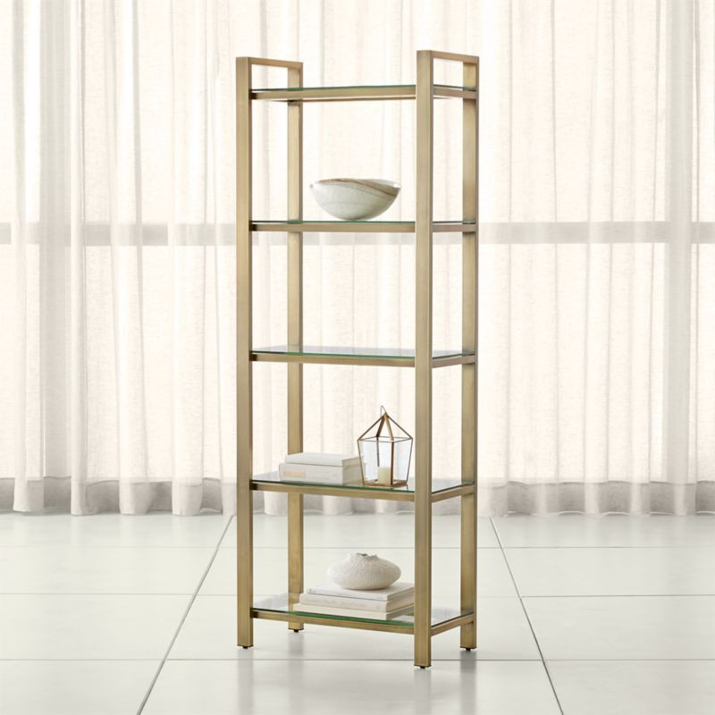 Pilsen Brass Bookcase | Crate & Barrel