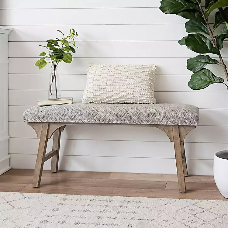 Gray Rosie Aztec Bench | Kirkland's Home