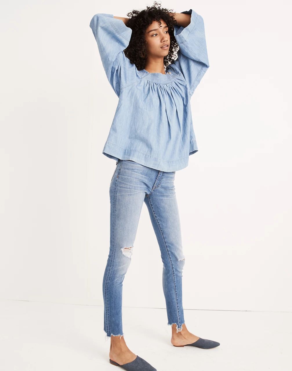 9" High-Rise Skinny Jeans in Frankie Wash: Torn-Knee Edition | Madewell