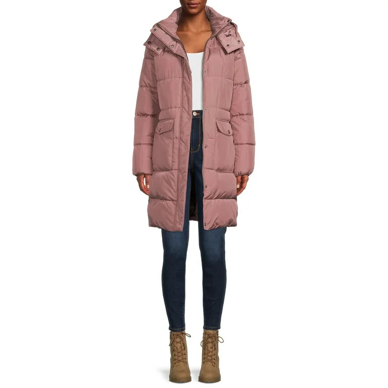 BCBG Paris Women's Long Puffer Coat with Hood - Walmart.com | Walmart (US)