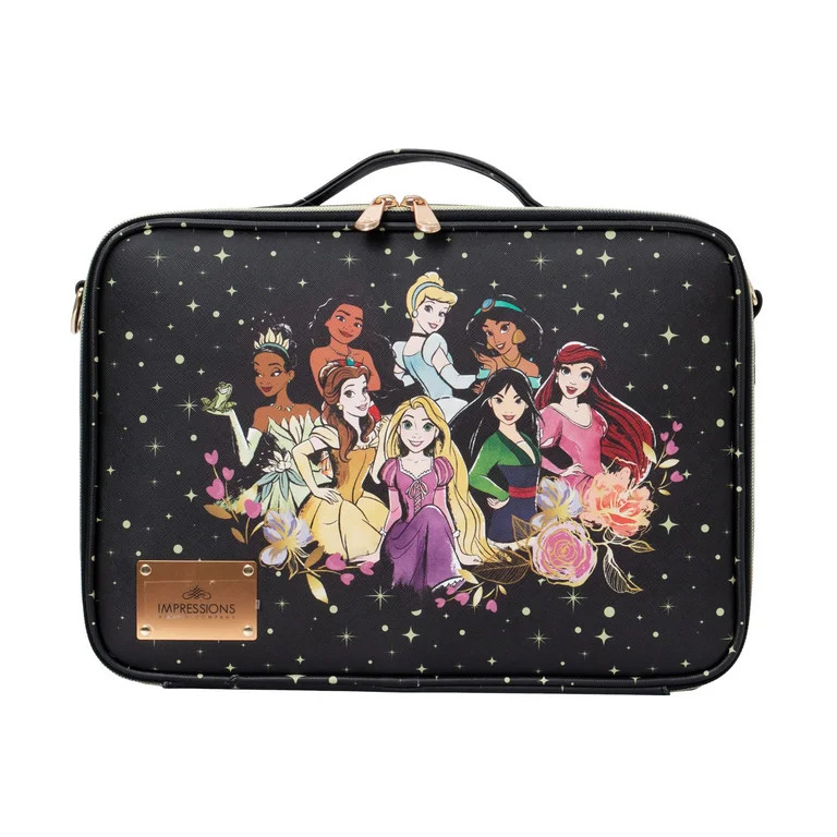Impressions Vanity Disney Princess Midnight Makeup Organizer Bag with Adjustable Dividers (Black) | Walmart (US)