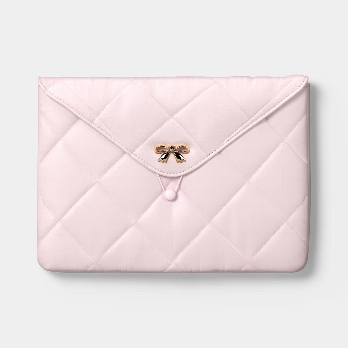 15" Laptop Sleeve - heyday™ Cosmetic Pink Quilted with Gold Bow | Target