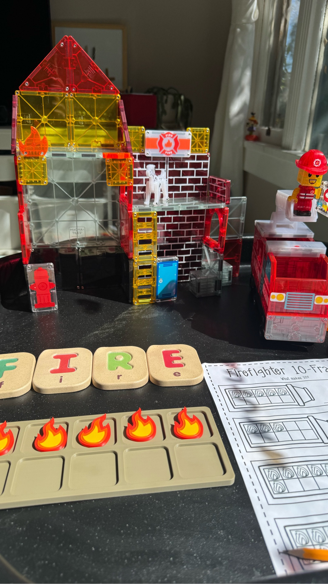 Just putting out fires and solving math problems at our Magna-Tiles fire station 🚒🔢 Lots of counting, building, and siren sounds today!
•
•
•
#MAGNAtiles #firehouse #fire #flames #gifted #ambassador #learningthroughplay #homeschool #math #countingto10 #tpt #printables #boymom #firefighting #sirens 

#LTKKids #LTKFamily