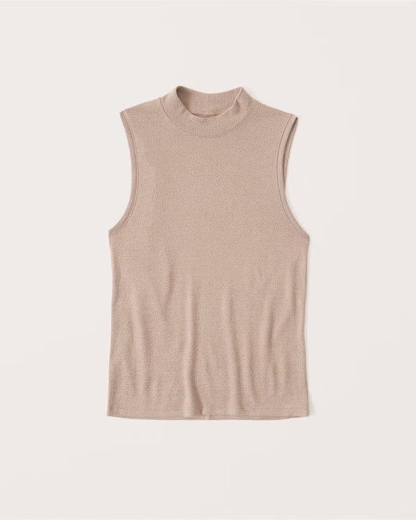 Women's Sleeveless Cozy Mockneck Tank | Women's Tops | Abercrombie.com | Abercrombie & Fitch (US)