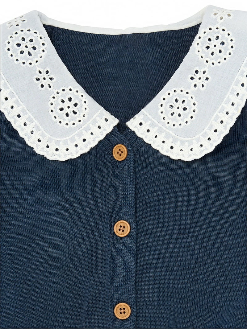 Modern Moments by Gerber Toddler Girl Woven Collar Sweater, Sizes 12M-5T - Walmart.com | Walmart (US)