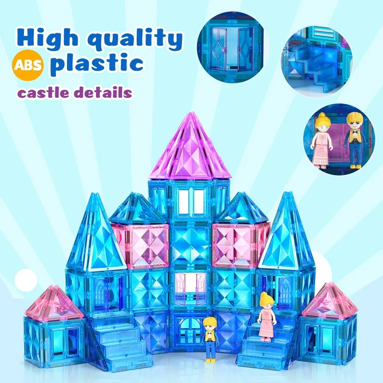 FunMagic Ice Castle Magnetic Tiles, 3D Sparkling Building Blocks, STEM Educational Toys for Kids,... | Walmart (US)