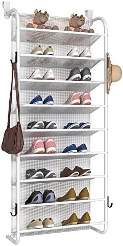 FKUO 9 Tier Over The Door Shoe Organizer Hanging Shoe Storage Behind the door shoe rack for Close... | Amazon (US)