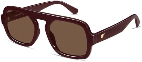 VANLINKER Oversized Retro Square Aviator Sunglasses for Women Men 70s Vintage Style Trendy Big Fl... | Amazon (US)