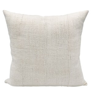 White Mudcloth Pillow Cover 22x22, White Pillow, Farmhouse pillow, Neutral pillow, Authentic Thro... | Etsy (US)