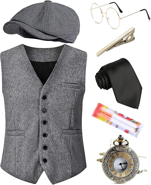 EFORLED Halloween 1920s Mens Costume Accessories Set,Great Gatsby Clothing,Roaring 20s Pocket Wat... | Amazon (US)