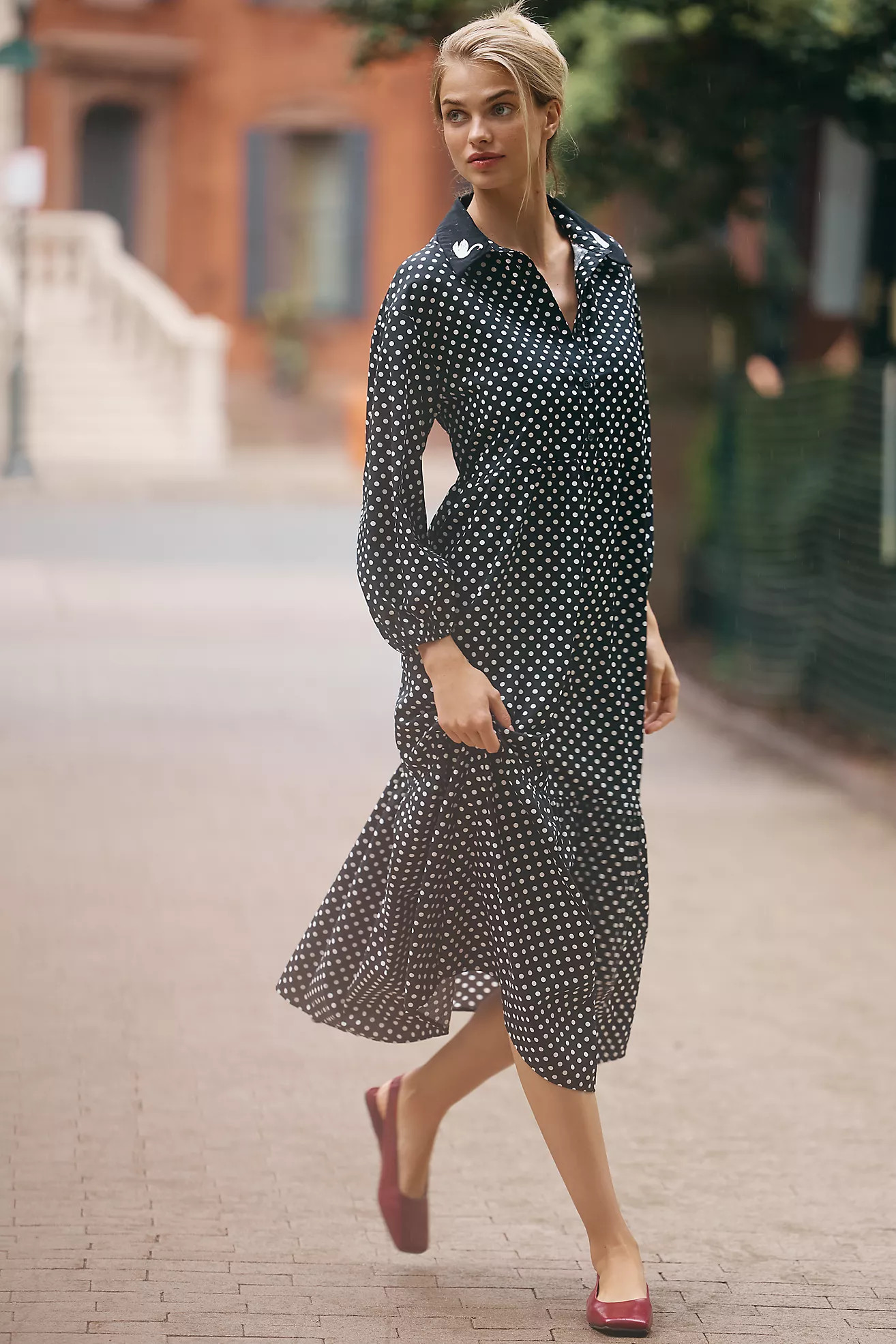 The Bettina Tiered Shirt Dress by Maeve | Anthropologie (US)