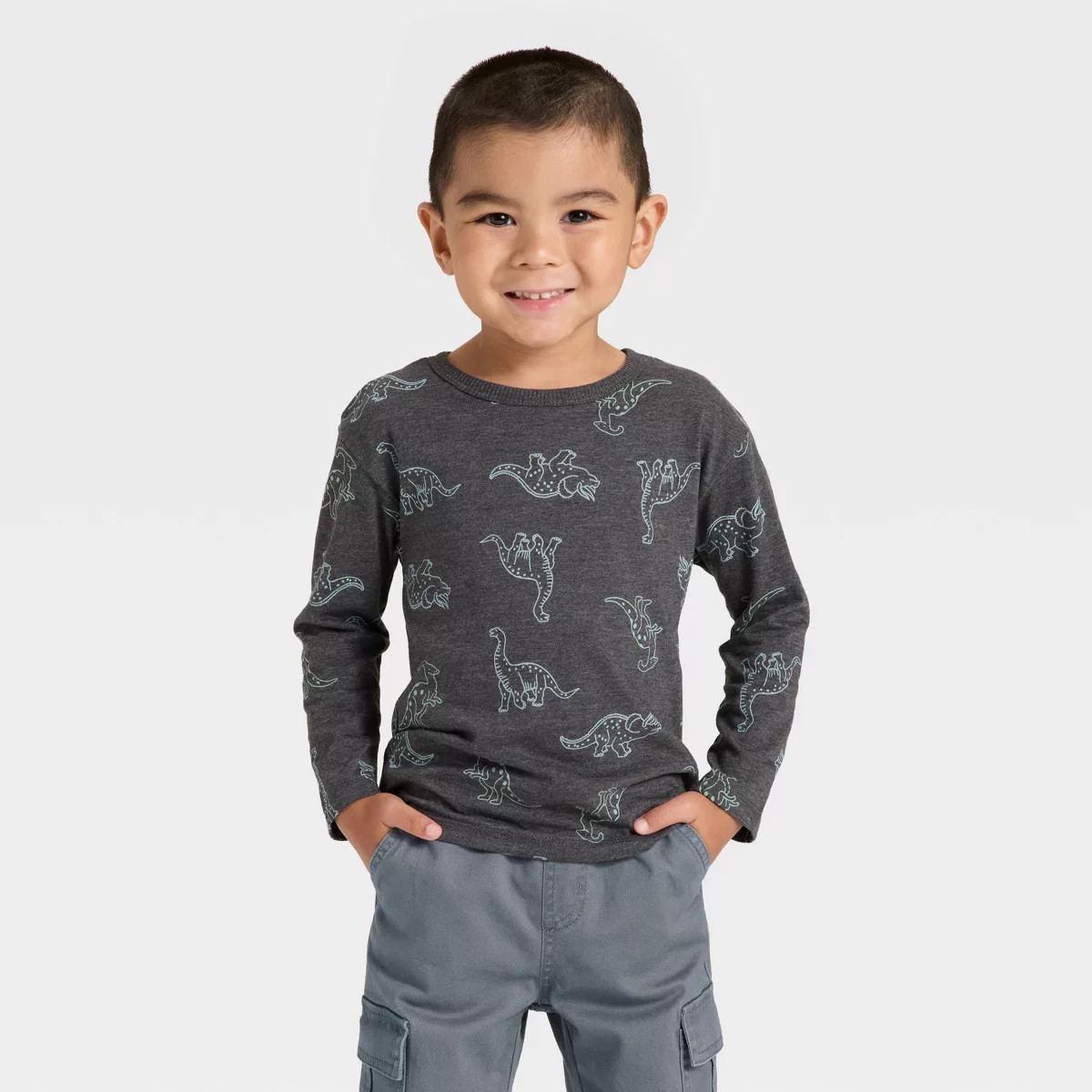 Toddler Boys' Long Sleeve Relaxed T-Shirt - Cat & Jack™ | Target