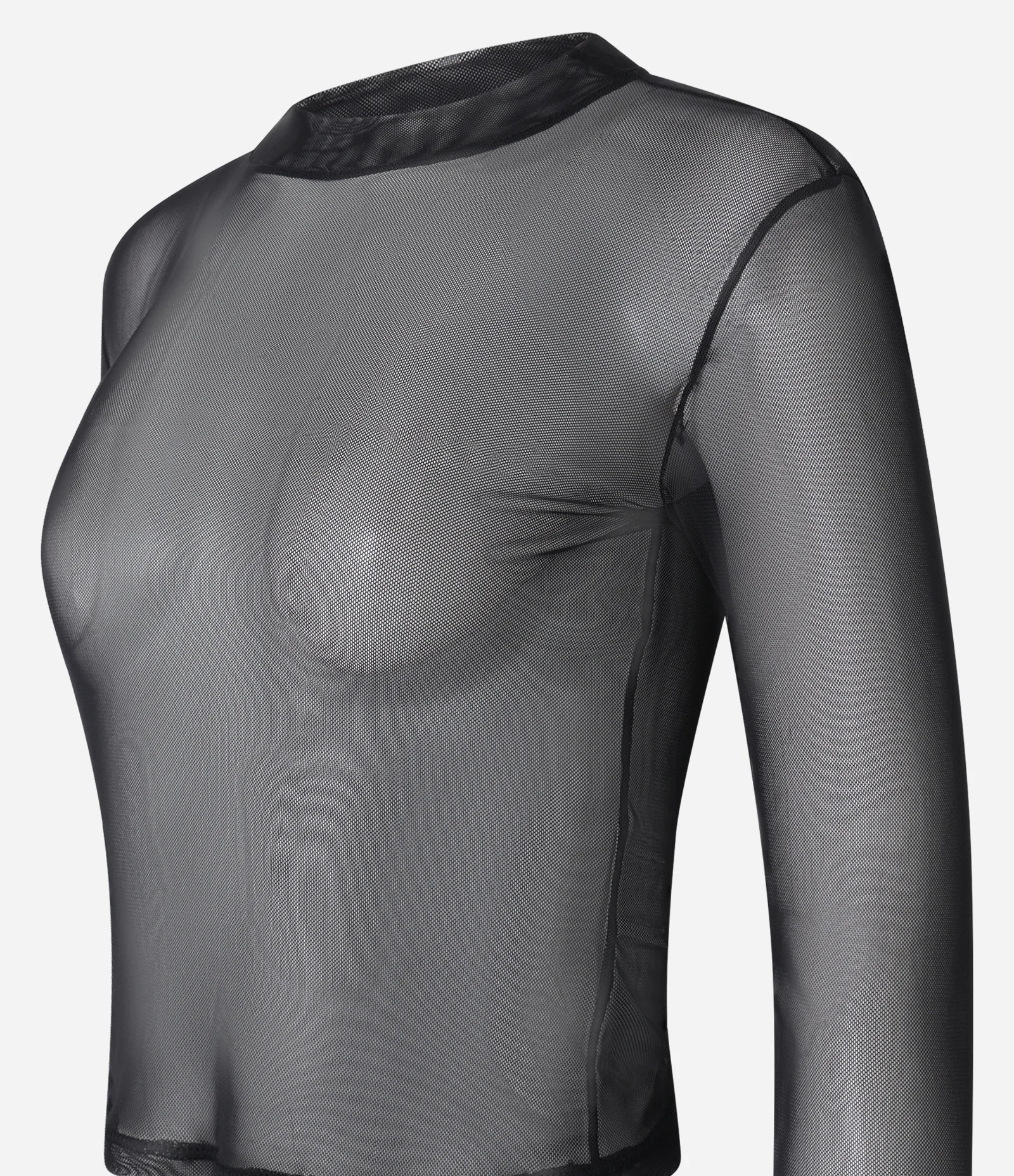 Blusa em Tule Transparente com Golinha Alta Preto - Lojas Renner | Renner (BR)