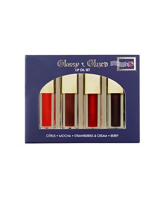 4-Pc. Glossy and Glazed Lip Oil Makeup Set | Macy's