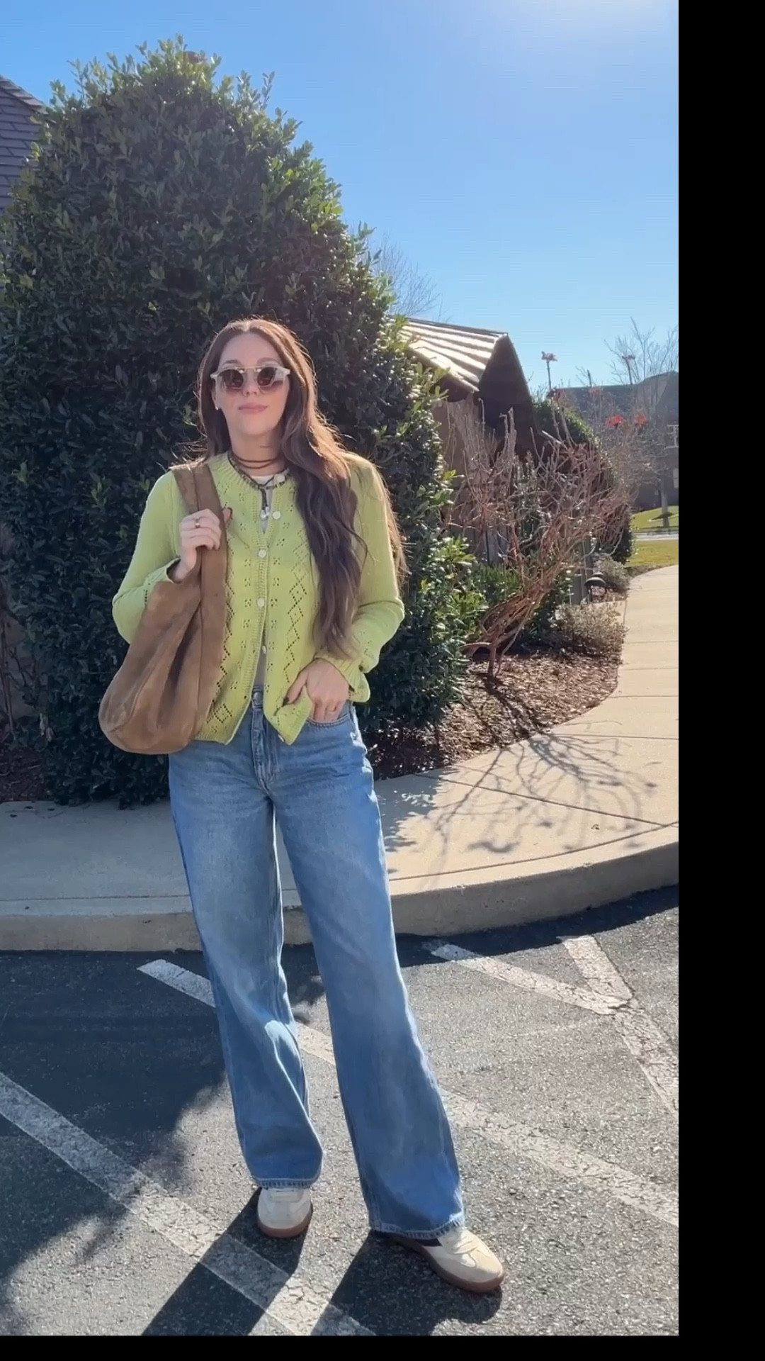 Comfy wide leg denim on mega sale. This avocado colored cardigan is perfect for spring and not itchy in the slightest. 

#LTKdayinmylife #LTKmomlife #LTKootd