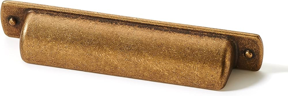 khtumeware 10 Pack 3-3/4"(96mm) Vintage Drawer Pulls Antique Brass Cabinet Bin Cup Pulls Kitchen ... | Amazon (US)