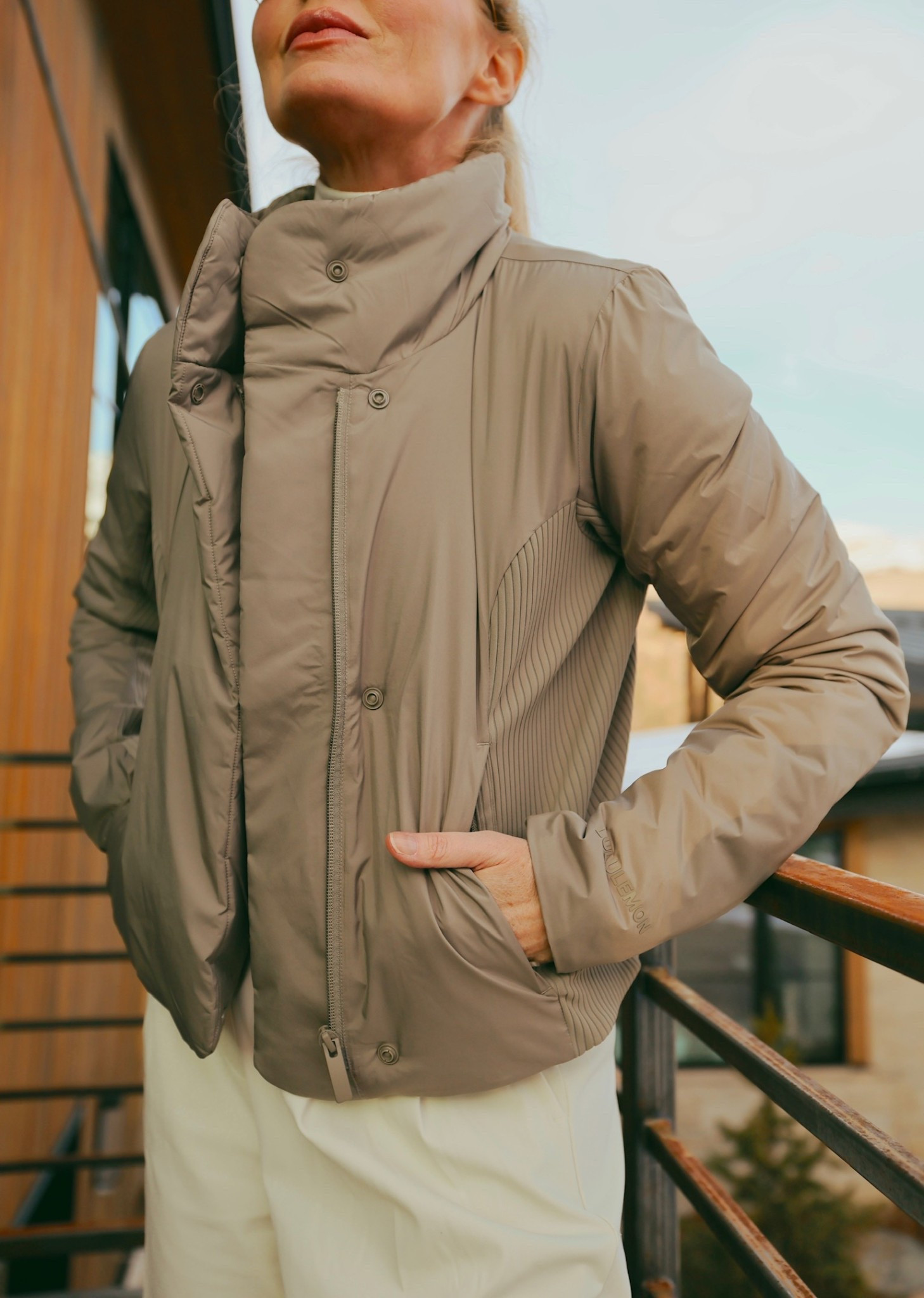 A close-up of the Lululemon sleek city jacket. It’s perfect for everyday wear and throwing on before and after a workout, walking the dog, running errands, school drop off and pick up, sporting events, and so much more. Plus, it’s lightweight and thin enough to easily layer under another coat if need be. TTS. 

#LTKSeasonal