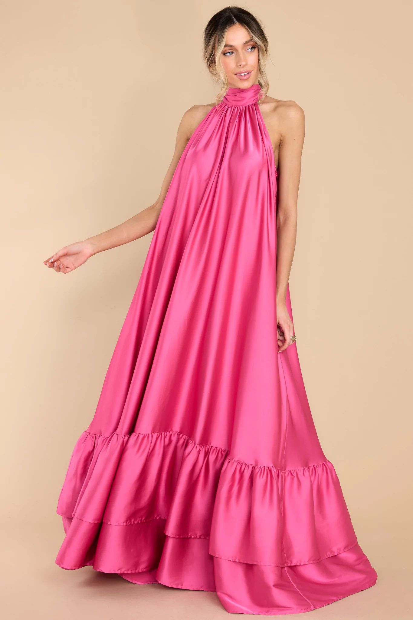 Talk About Beauty Hot Pink Maxi Dress | Red Dress 