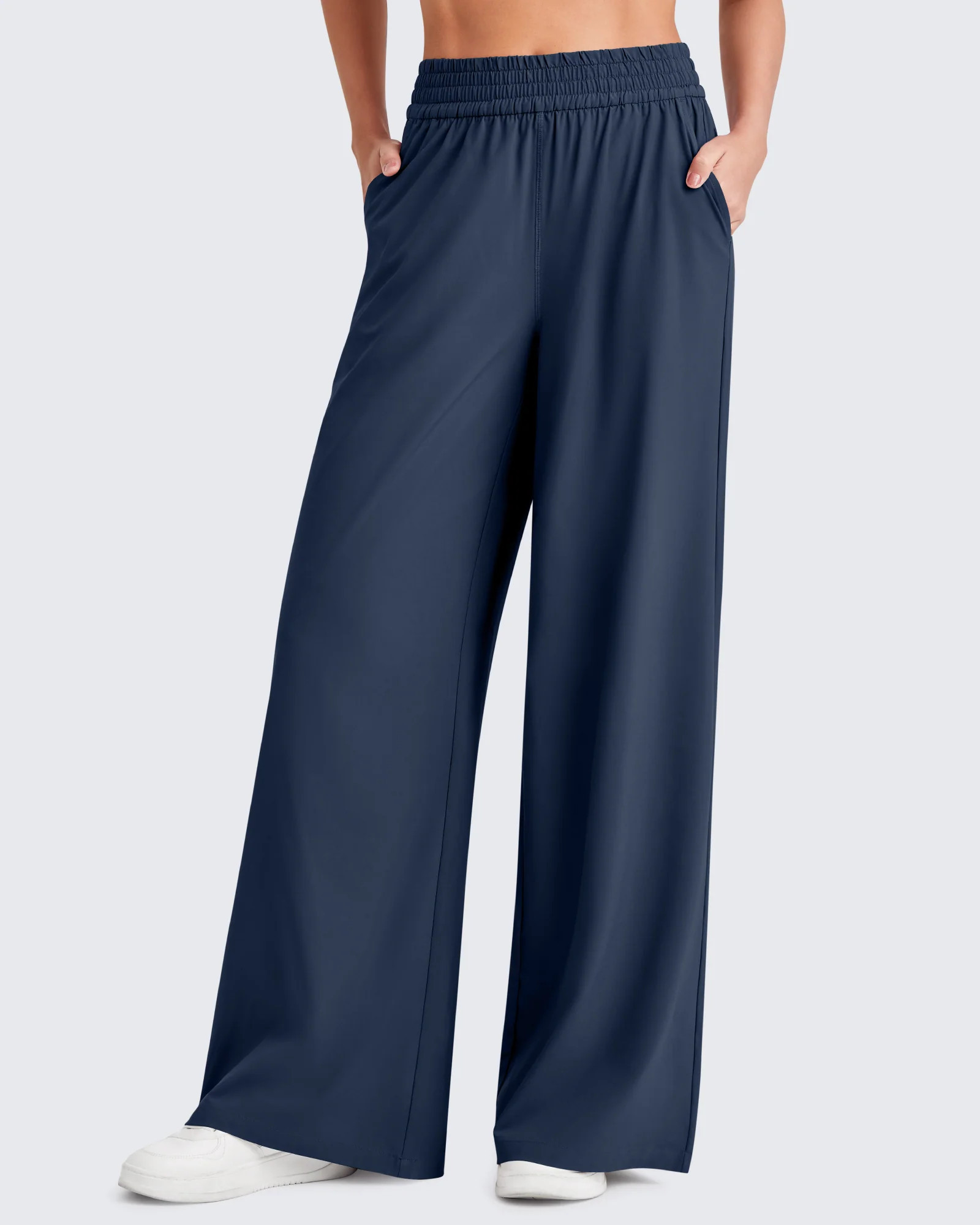 Elastic Waistband Wide Leg Work Trousers | g4free activewear