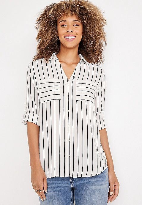 Winona Button Down Blouse | Maurices