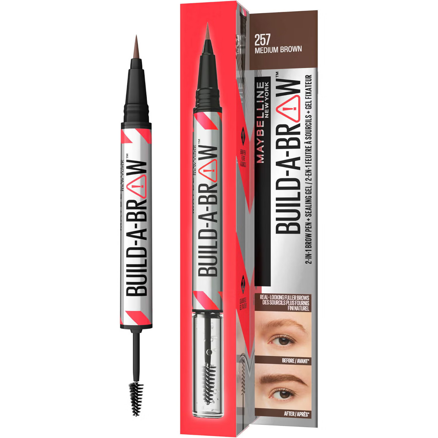 Maybelline Build-A-Brow 2 Easy Steps Eye Brow Pencil and Gel (Various Shades) | Look Fantastic (UK)