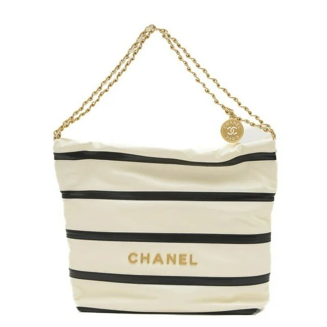 Pre-Owned CHANEL 22 SMALL HANDBAG IN SHINY CALFSKIN WHITE BORDER AS3260 (Like New) | Walmart (US)