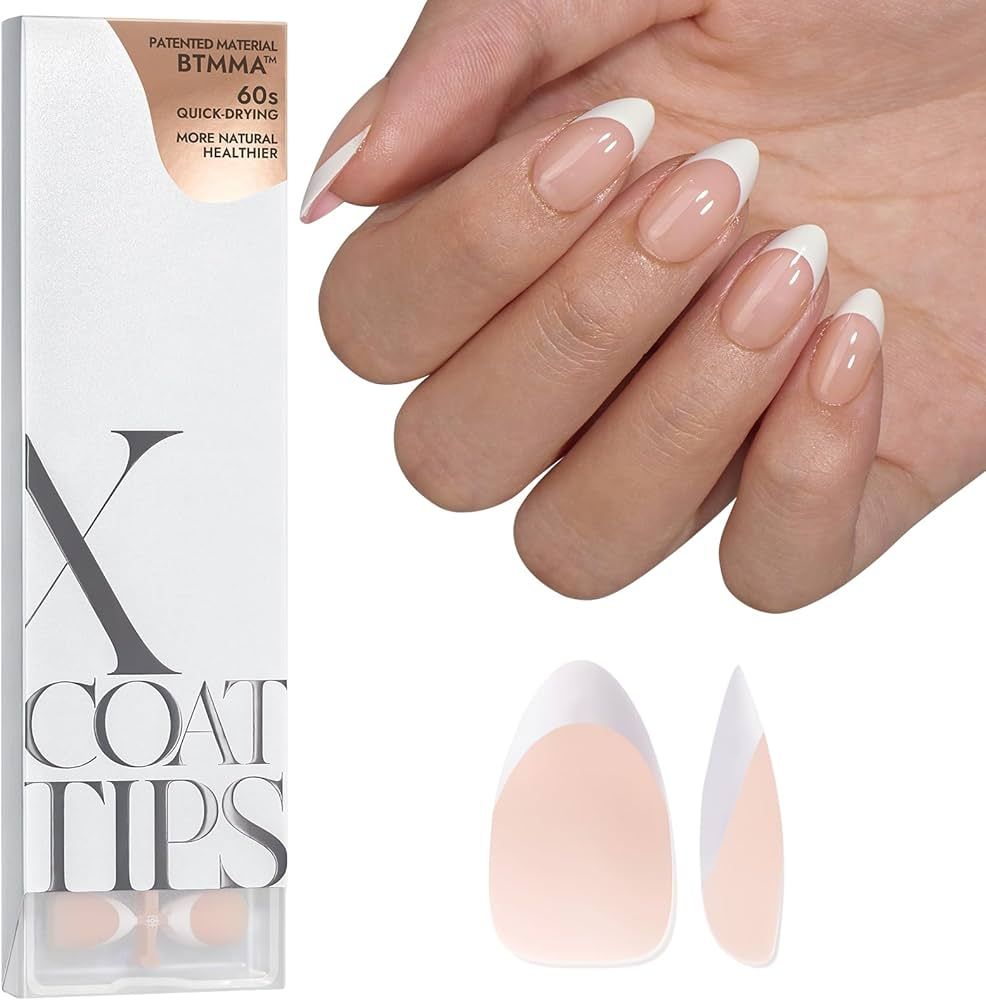 BTArtboxnails Soft Gel Nail Tips - XCOATTIPS French Series French Tip Press on Nails, Short Almon... | Amazon (US)