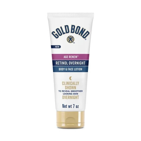 Gold Bond Age Renew Retinol Overnight Body & Face Lotion, Retinol Face and Body Lotion with Peptide Complex, 7 oz | Walmart (US)