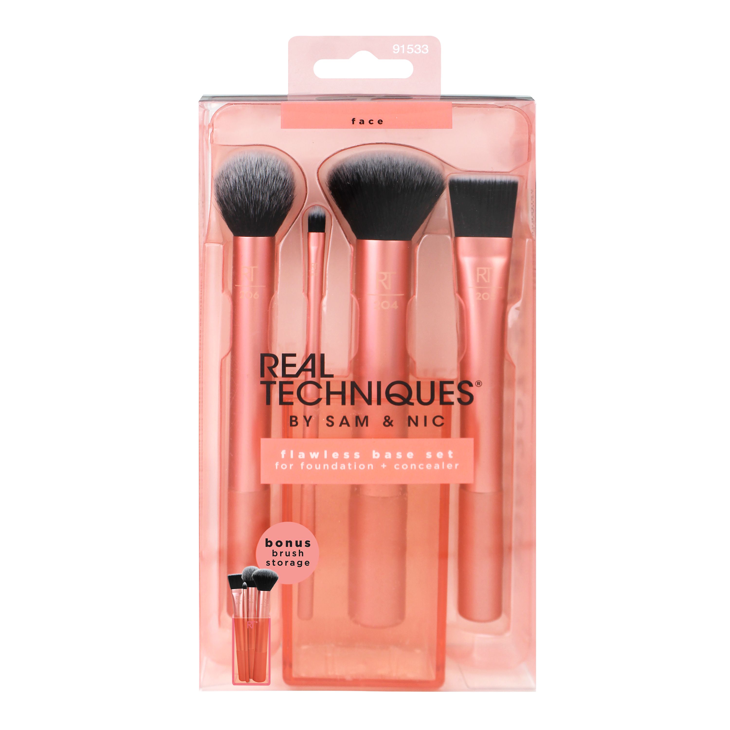 Real Techniques Flawless Base Makeup Brush Set, 5 Pcs | Walmart (US)