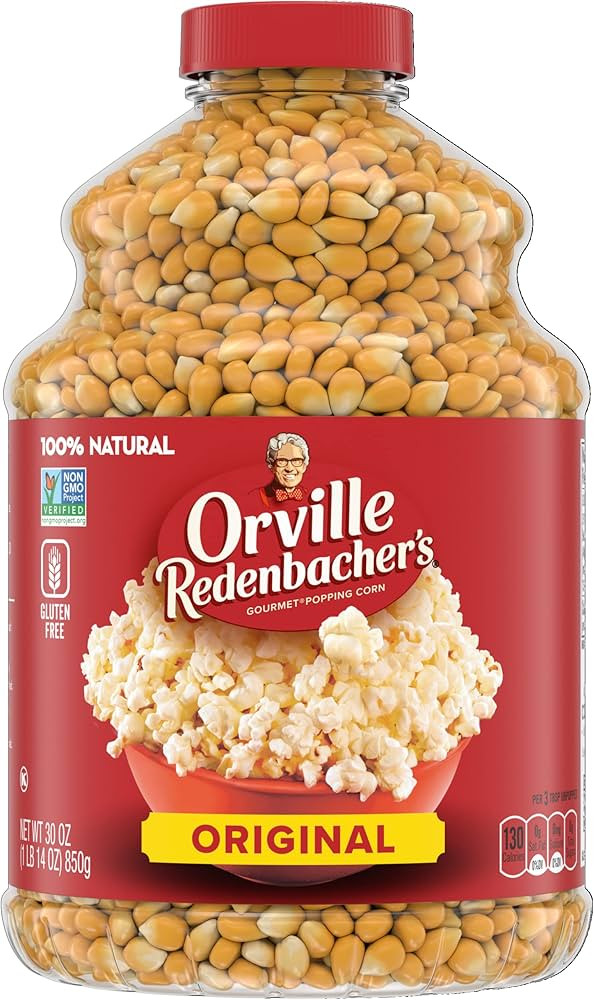 Orville Redenbacher’s Original Gourmet Popcorn Kernels, Gluten Free, 30 Ounce Jar | Amazon (US)