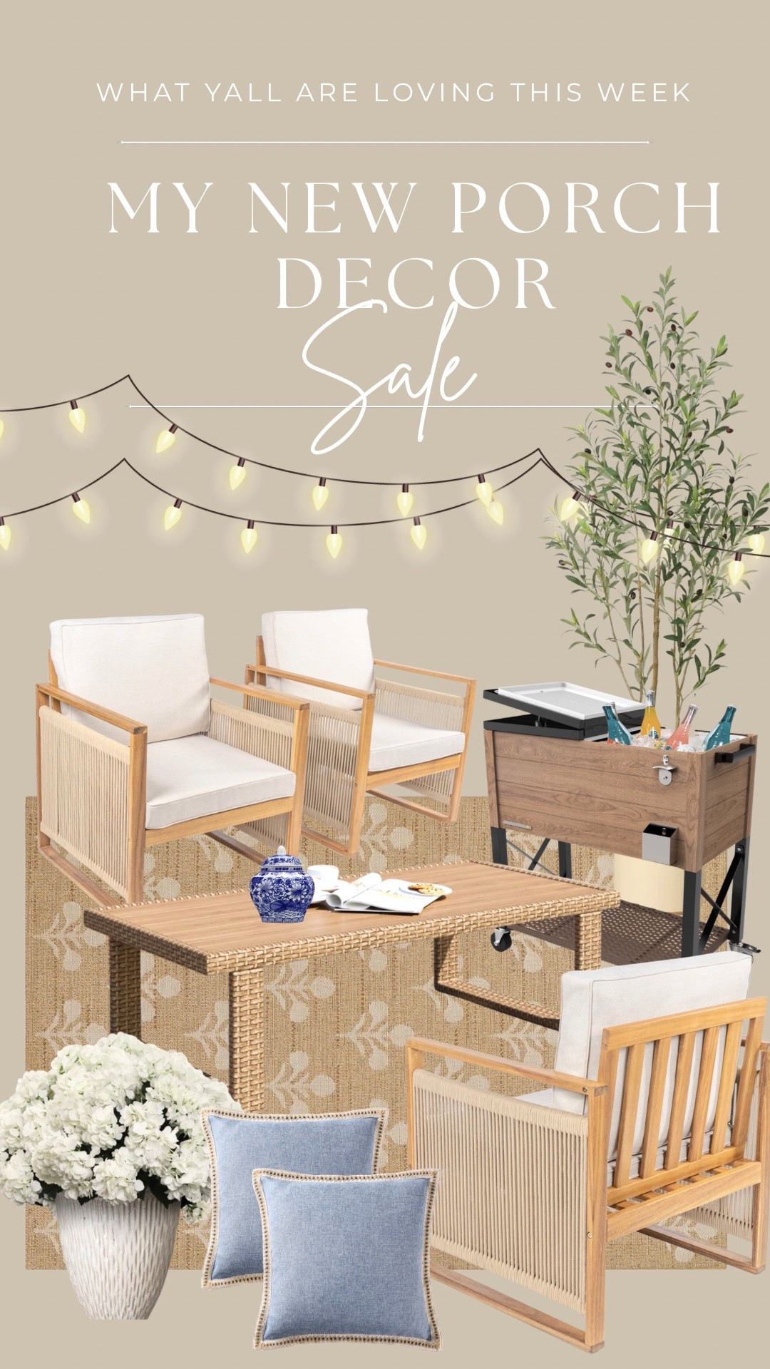 Everything I bought to transform and flip my small back patio! All is on sale right now for Memorial Day!! ☀️👙

•
•
Outdoor patio furniture, summer porch decor, wicker chairs, outdoor patterned rug, faux plants tree, hydrangeas , barcart, entertaining

#LTKHome #LTKSeasonal